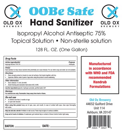 OOBe Safe GALLON LABELS.jpg 3785.41 ml label - OOBe Safe GALLON LABELS